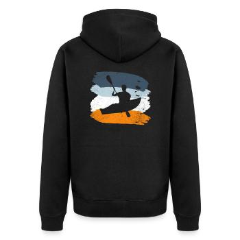 rangée canoë kayak - Veste à capuche bio Premium Unisexe - noir - Dos - Nico (187cm)