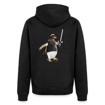Penguin Knight Armor - Unisex Premium Organic Zip Hoodie - black - Back - Nico (187cm)
