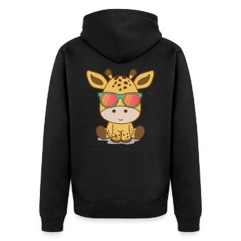 Jolie girafe - Veste à capuche bio Premium Unisexe - noir - Dos - Nico (187cm)