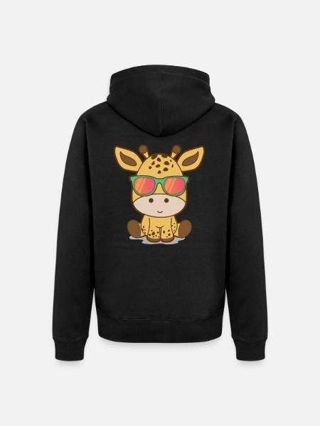Coole Giraffe - Premium økologisk unisex-hættejakke - sort