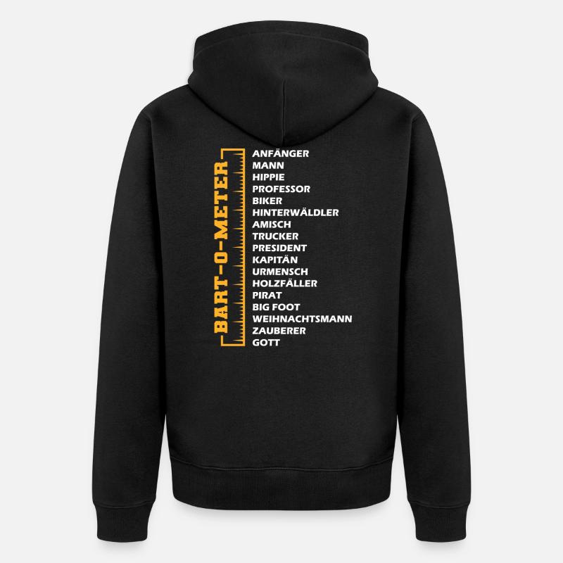 Bart O Meter - Unisex Premium Bio Zip Hoodie - Schwarz