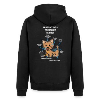 Chien Yorkshire Terrier - Veste à capuche bio Premium Unisexe - noir - Dos - Nico (187cm)