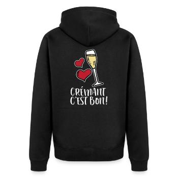 Crémant C’est Bon ! Drôle de sort pour les filles - Veste à capuche bio Premium Unisexe - noir - Dos - Nico (187cm)