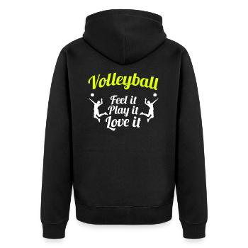 Volley-ball - Veste à capuche bio Premium Unisexe - noir - Dos - Nico (187cm)