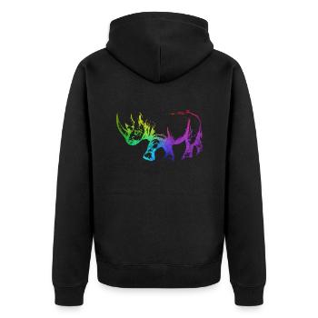 Rhino Rhino millésime coloré - Veste à capuche bio Premium Unisexe - noir - Dos - Nico (187cm)