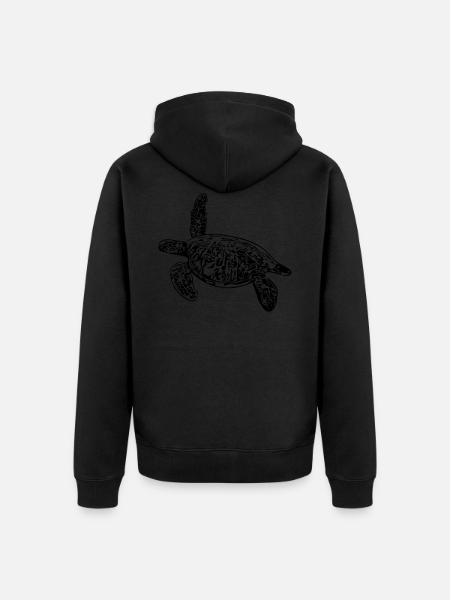 Turtle - vector design - Unisex Premium Organic Zip Hoodie - black