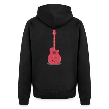 E-Gitarre - Unisex Premium Bio Zip Hoodie - Schwarz - Hinten - Nico (187cm)
