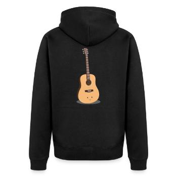 Gitarre - Unisex Premium Bio Zip Hoodie - Schwarz - Hinten - Nico (187cm)