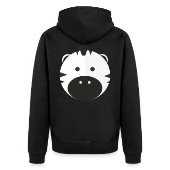 Pop-Art Comic Retro Vintage Kid Kiddy Zebra Circle - Unisex Premium Bio Zip Hoodie - Schwarz - Hinten - Nico (187cm)