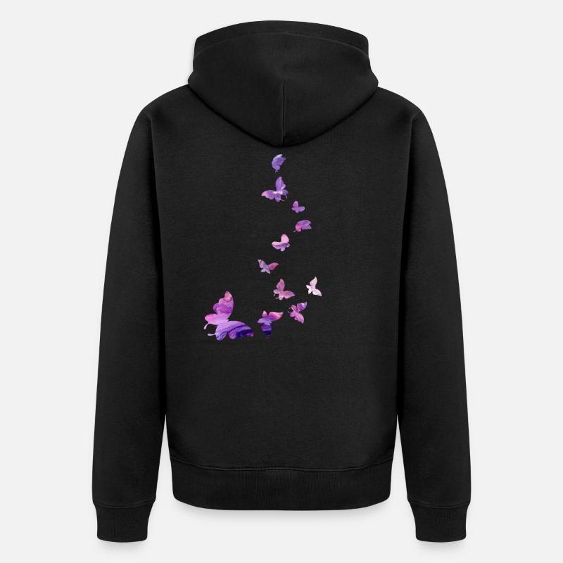 papillon essaim harmonie rose - Veste à capuche bio Premium Unisexe - noir