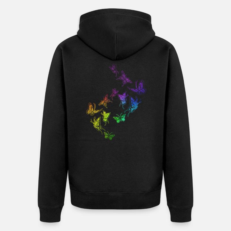 papillon essaim harmonie arc-en-ciel - Veste à capuche bio Premium Unisexe - noir