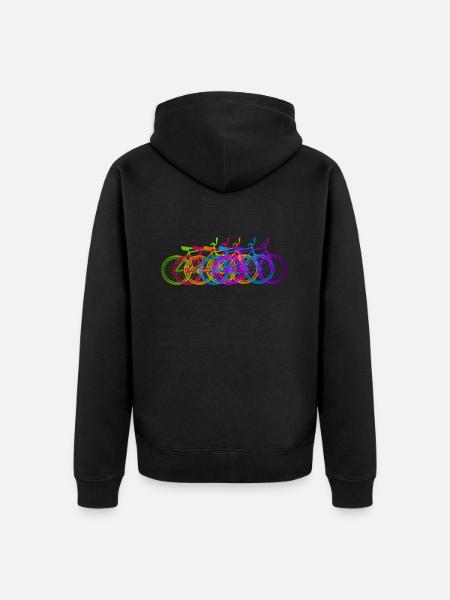 Fahrräder bunt Räder - Unisex Premium Bio Zip Hoodie - Schwarz