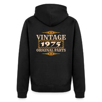 Vintage 1975 - Veste à capuche bio Premium Unisexe - noir - Dos - Nico (187cm)