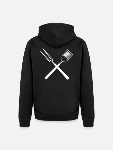 Grillbesteck - Unisex Premium Bio Zip Hoodie - Schwarz