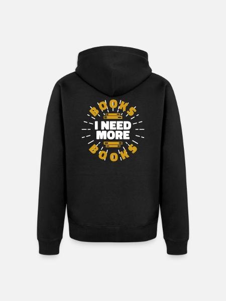 Books - Unisex Premium Organic Zip Hoodie - black