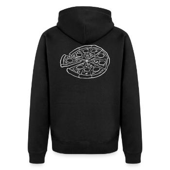 Pizza - Unisex Premium Organic Zip Hoodie - black - Back - Nico (187cm)
