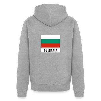 Bulgarie - Veste à capuche bio Premium Unisexe - gris chiné - Dos - Nico (187cm)