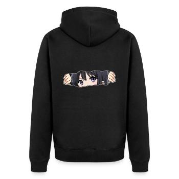Anime Girl - Unisex Premium Bio Zip Hoodie - Schwarz - Hinten - Nico (187cm)