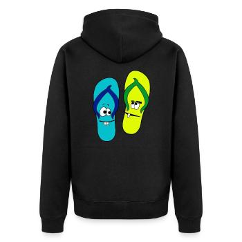 Cool FitFlops Funny flip flops - Unisex Premium Organic Zip Hoodie - black - Back - Nico (187cm)