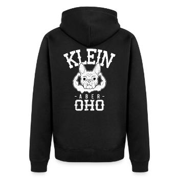 Frenchie Französische Bulldogge Lustige Sprüche - Unisex Premium Bio Zip Hoodie - Schwarz - Hinten - Nico (187cm)