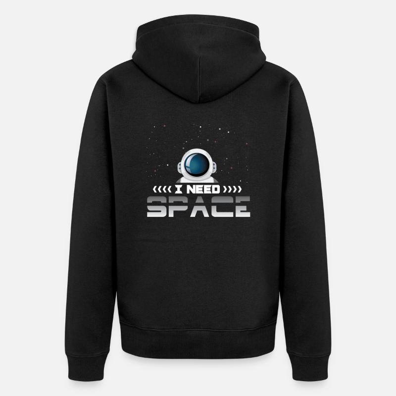 Astronaut I need Space - Unisex Premium Bio Zip Hoodie - Schwarz