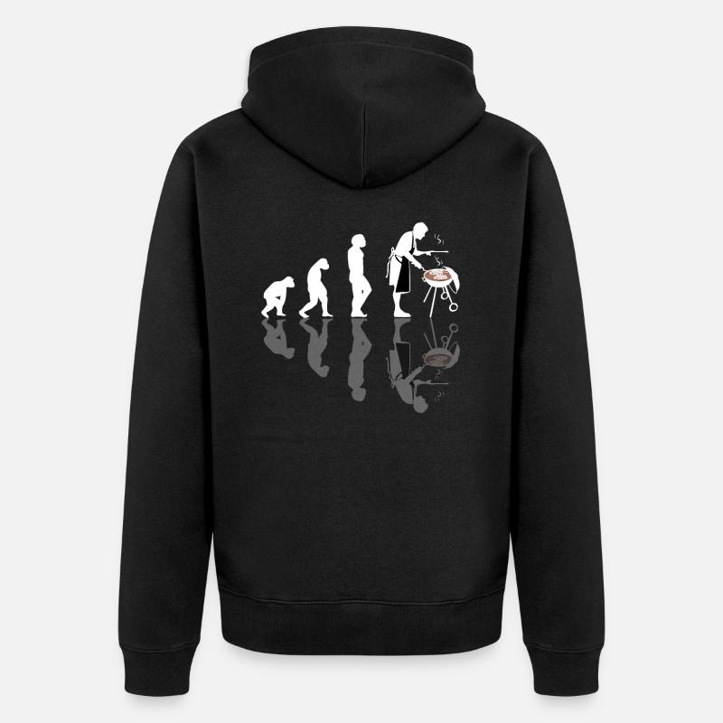 Cricket Evolution - Unisex Premium Organic Zip Hoodie - black