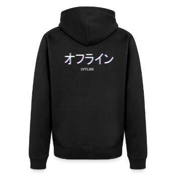 Hors ligne Otaku Vaporwave - Veste à capuche bio Premium Unisexe - noir - Dos - Nico (187cm)