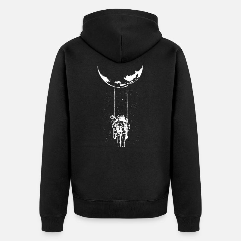 Balançoire de lune astronaute - Veste à capuche bio Premium Unisexe - noir