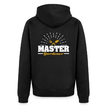 Gartenarbeit - Unisex Premium Bio Zip Hoodie - Schwarz - Hinten - Nico (187cm)