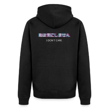 I Dont Care Vaporwave Otaku - Veste à capuche bio Premium Unisexe - noir - Dos - Nico (187cm)