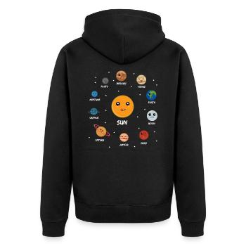 Solar system - Unisex Premium Organic Zip Hoodie - black - Back - Nico (187cm)