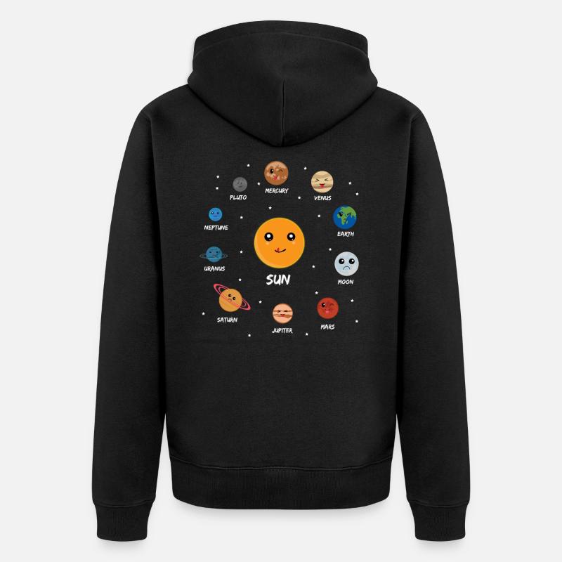 Système solaire - Veste à capuche bio Premium Unisexe - noir