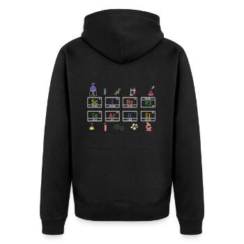 Physik Chemie Wissenschaft Lehrer - Unisex Premium Bio Zip Hoodie - Schwarz - Hinten - Nico (187cm)