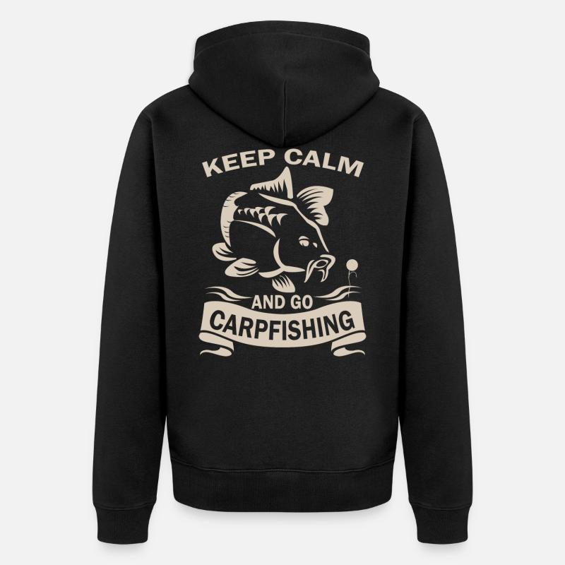 Karpfen Angler - Unisex Premium Bio Zip Hoodie - Schwarz