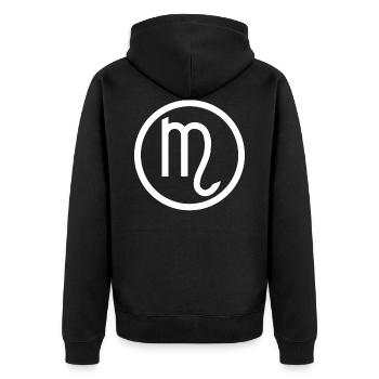 Scorpion - Unisex Premium Organic Zip Hoodie - black - Back - Nico (187cm)