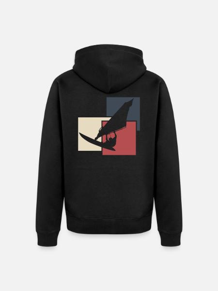 Windsurfing Shirt - Unisex Premium Bio Zip Hoodie - Schwarz