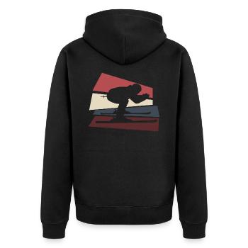 Ski rétro - Veste à capuche bio Premium Unisexe - noir - Dos - Nico (187cm)