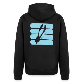 Spearfishing divers - Unisex Premium Organic Zip Hoodie - black - Back - Nico (187cm)
