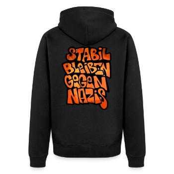 Restez stable contre les nazis - Veste à capuche bio Premium Unisexe - noir - Dos - Nico (187cm)