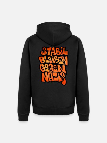 Stay stable against Nazis - Unisex Premium Organic Zip Hoodie - black