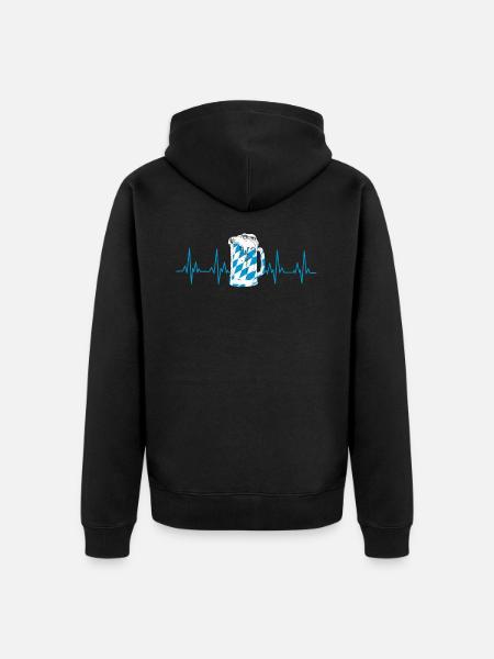 Bayern beer heartbeat - Unisex Premium Organic Zip Hoodie - black