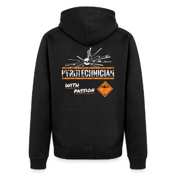 Pyrotechnicien passionné - Veste à capuche bio Premium Unisexe - noir - Dos - Nico (187cm)