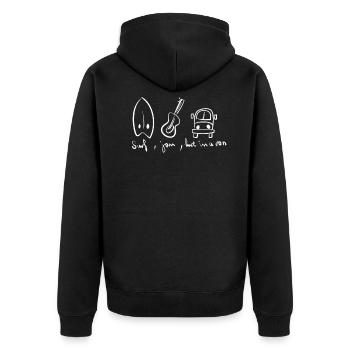 Surf Jam Live in a Van - Unisex Premium Organic Zip Hoodie - black - Back - Nico (187cm)