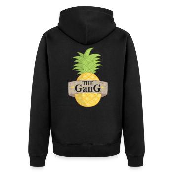 Ananas gang cool jaune - Veste à capuche bio Premium Unisexe - noir - Dos - Nico (187cm)