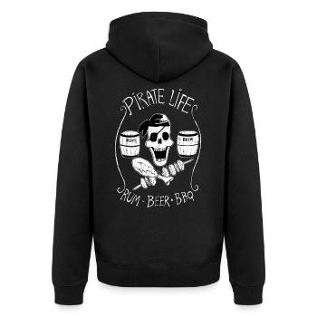 piratelife - Veste à capuche bio Premium Unisexe - noir - Dos - Nico (187cm)