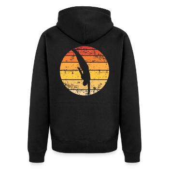 Gymnastik - Unisex Premium Bio Zip Hoodie - Schwarz - Hinten - Nico (187cm)
