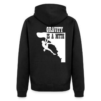 La gravité est un mythe - Veste à capuche bio Premium Unisexe - noir - Dos - Nico (187cm)