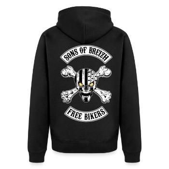 Sons of Breizh - free bikers - Veste à capuche bio Premium Unisexe - noir - Dos - Nico (187cm)