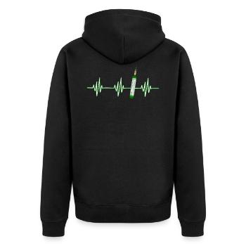 Heartbeat Pyro Cracker - Unisex Premium Organic Zip Hoodie - black - Back - Nico (187cm)