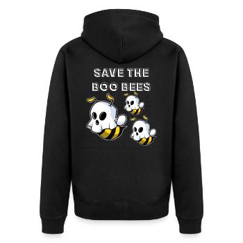 Save The Boo Bees - Unisex Premium Organic Zip Hoodie - black - Back - Nico (187cm)